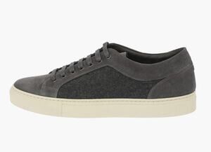 CORNELIANI ID Leather and Wool sneakers - brown/gray - size 9 - X4